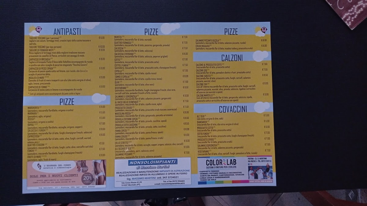 Menu Pizzeria Lo Scimpanzè-3