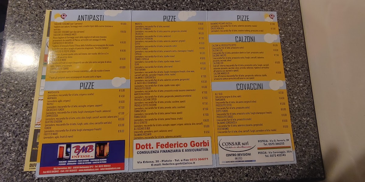 Menu Pizzeria Lo Scimpanzè-5